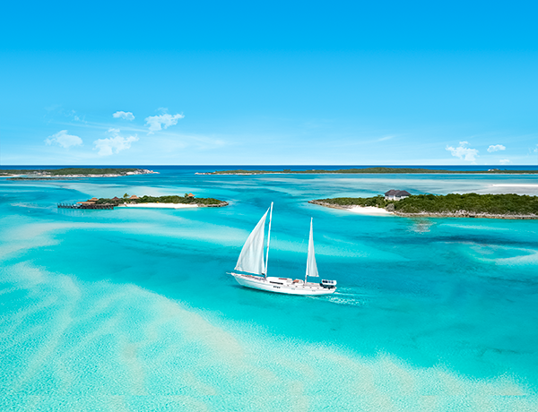 Turquoise water off a Bahamian beach